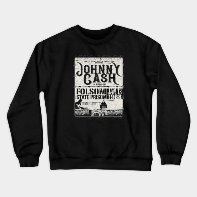 Folsom State Prison Concert 1968 Crewneck Sweatshirt by Alema Art